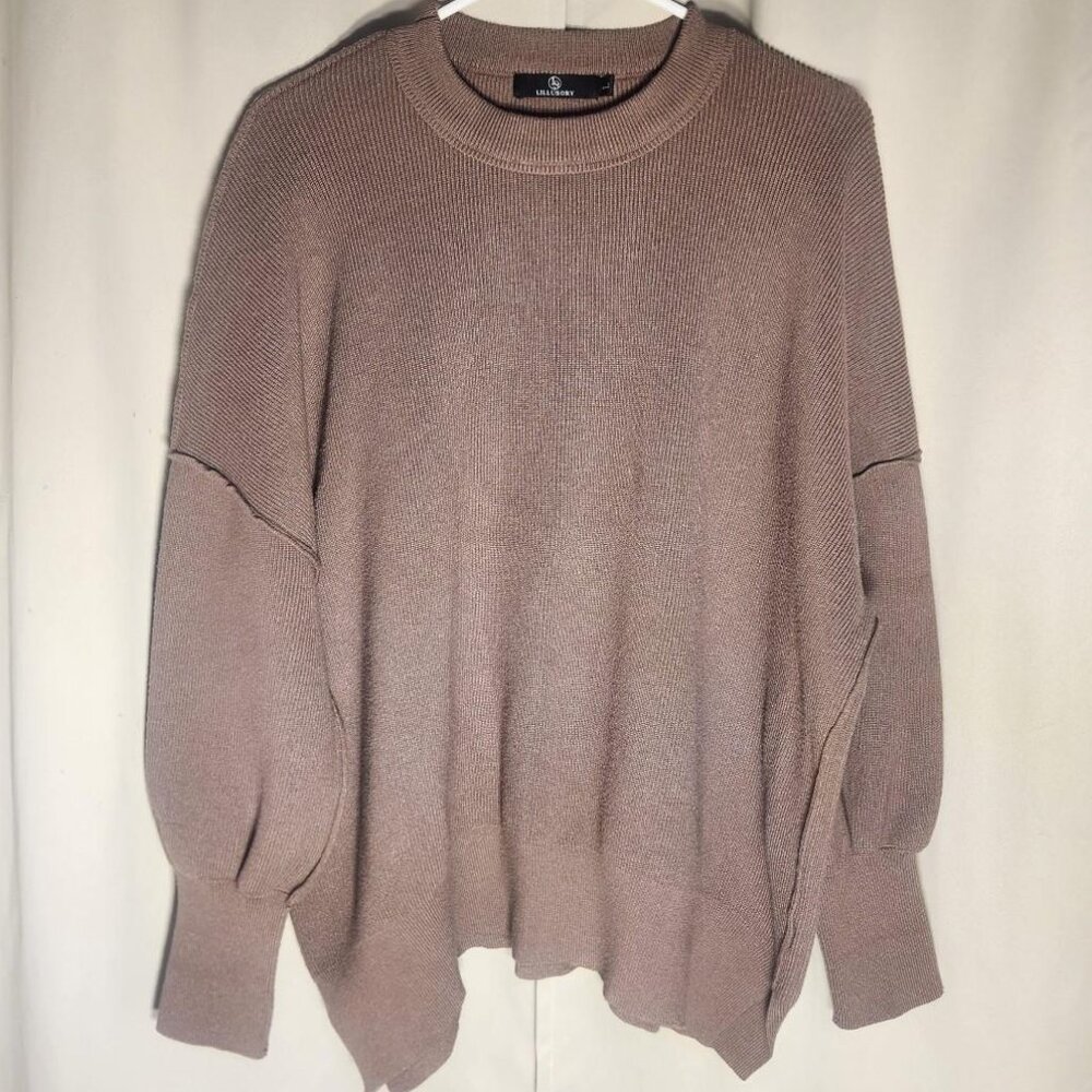 Lillisory Oversized Raw Seam Oversized Sweater